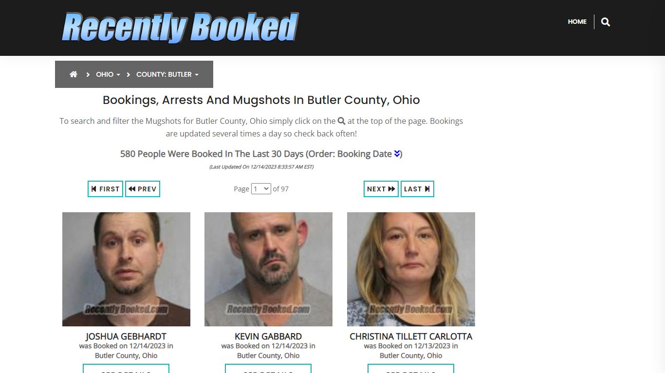 Recent bookings, Arrests, Mugshots in Butler County, Ohio - Recently Booked